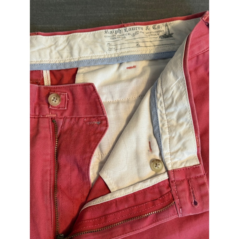 Polo Ralph Lauren Pants Mens Coral Pink 35x32 Chino Slim Gi Fit Straight Leg - Picture 3 of 16
